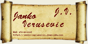 Janko Verušević vizit kartica